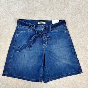 White House Black Market WHBM Outlet Denim Shorts Self Tie Belt Size 2 NWT